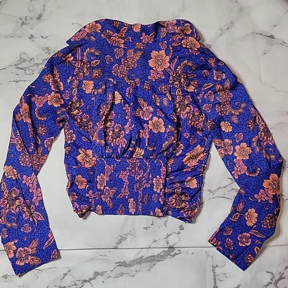 Free People I Got You Floral Print Ruched Top